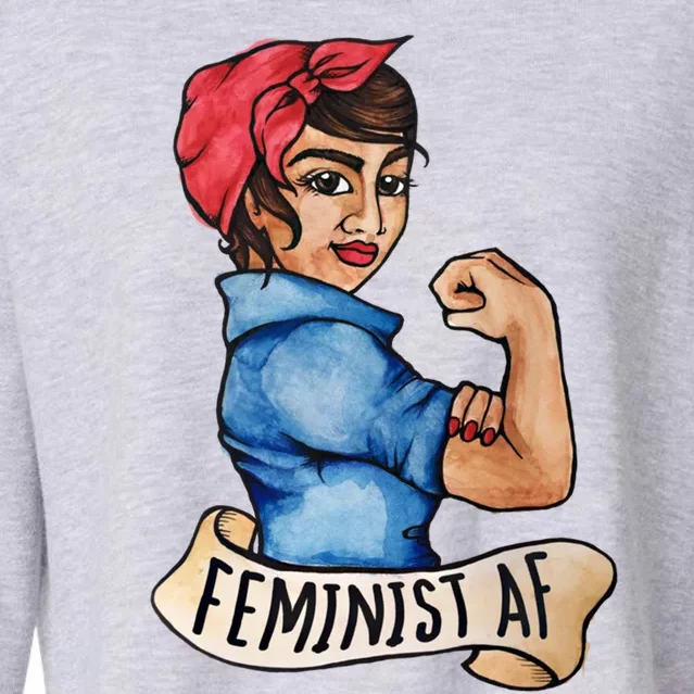 Feminist Af Funny Gift Black Feminists Cropped Pullover Crew