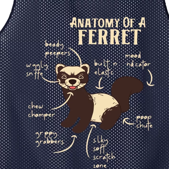 Ferret Anatomy Funny Animal Lover Polecat Paw Pet Owner Gift Mesh Reversible Basketball Jersey Tank