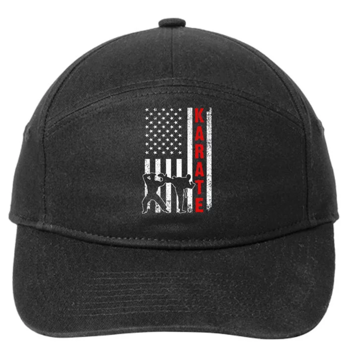 Funny American Flag Karate 7-Panel Snapback Hat