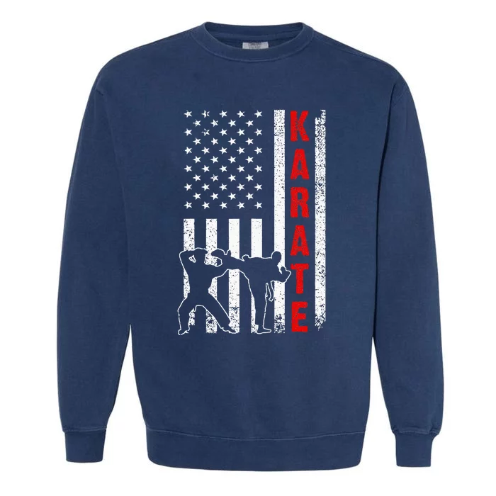 Funny American Flag Karate Garment-Dyed Sweatshirt