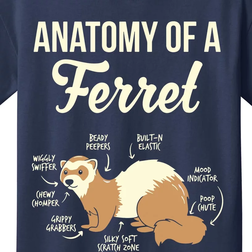 Ferret Anatomy Kids T-Shirt