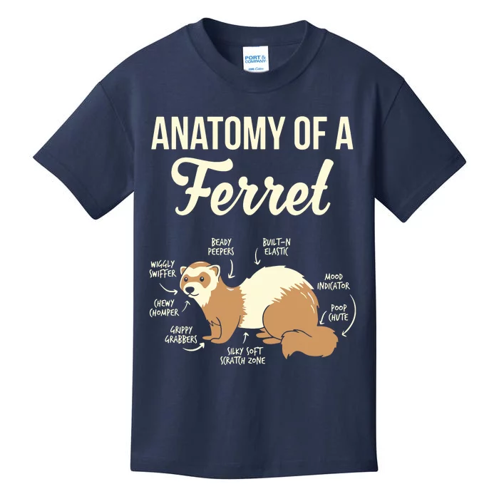 Ferret Anatomy Kids T-Shirt