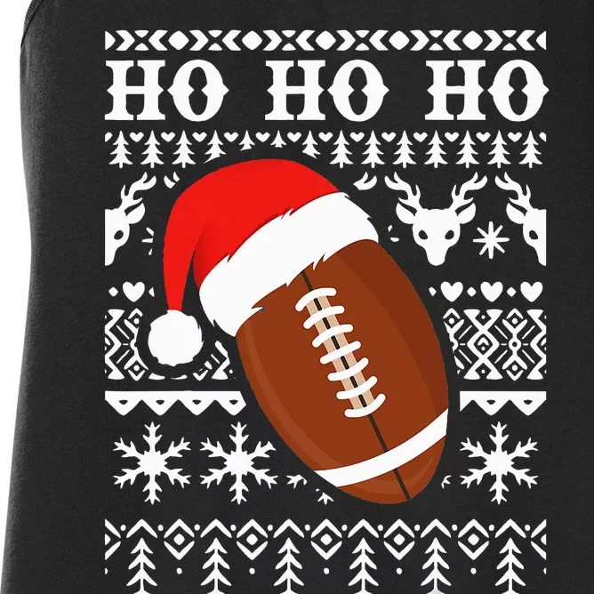 Funny American Football Ugly Christmas Sweater XMAS Women's Racerback Tank