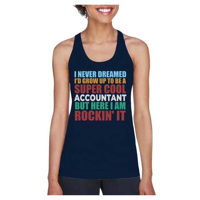 Funny Accountant Gift Accounting Major Bookkeeper CPA Retro Women's Racerback Tank