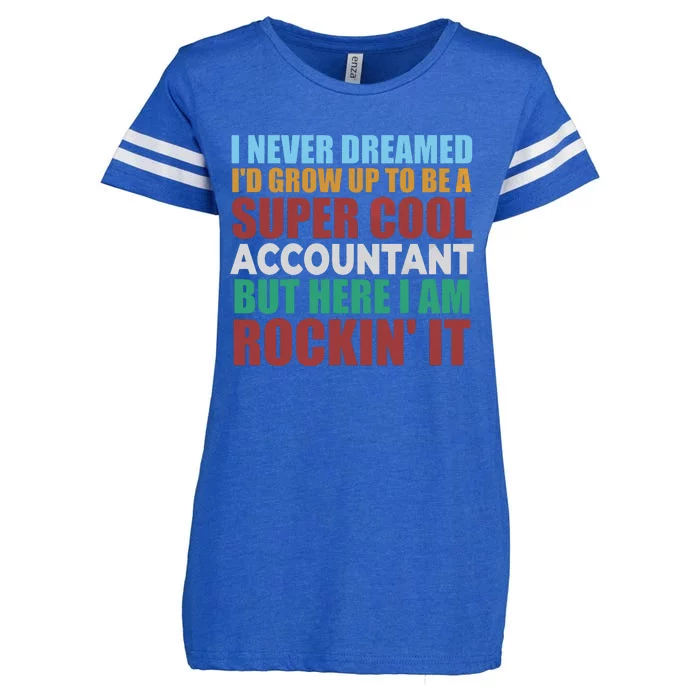 Funny Accountant Gift Accounting Major Bookkeeper CPA Retro Enza Ladies Jersey Football T-Shirt