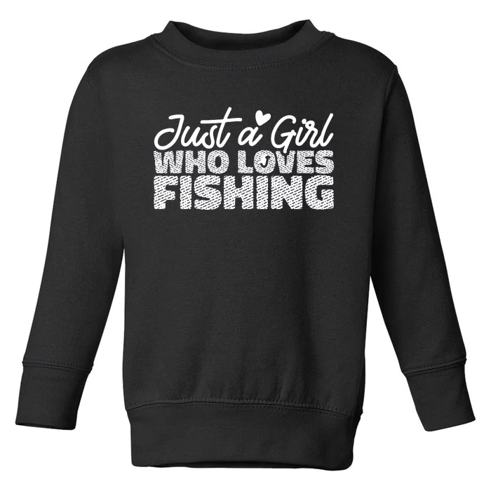 Fishing Angler Girl Fisherwoman Vintage Toddler Sweatshirt