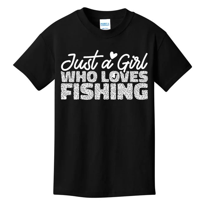 Fishing Angler Girl Fisherwoman Vintage Kids T-Shirt