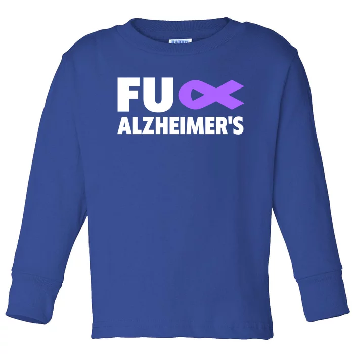 Fuck Alzheimer's Gift Fuck Detia Alzheimer's Awareness Gift Toddler Long Sleeve Shirt