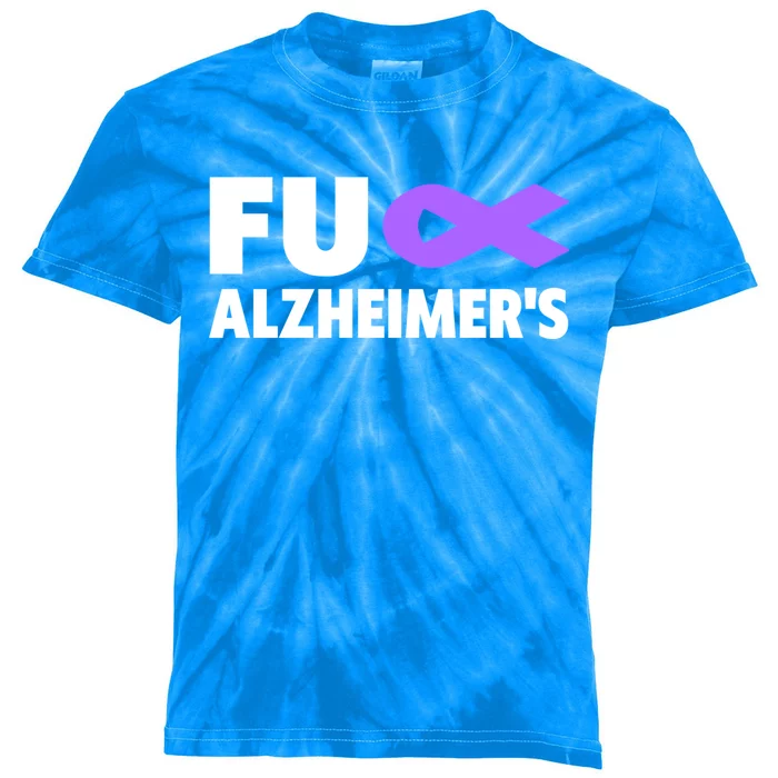 Fuck Alzheimer's Gift Fuck Detia Alzheimer's Awareness Gift Kids Tie-Dye T-Shirt