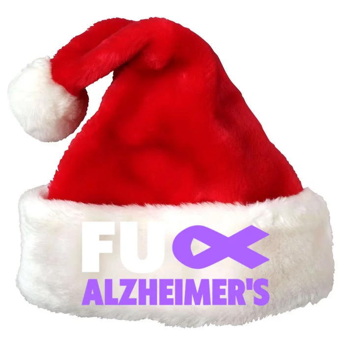 Fuck Alzheimer's Gift Fuck Detia Alzheimer's Awareness Cool Gift Premium Christmas Santa Hat