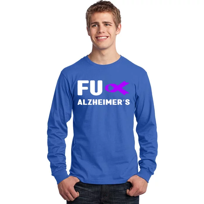 Fuck Alzheimer's Gift Fuck Detia Alzheimer's Awareness Gift Tall Long Sleeve T-Shirt