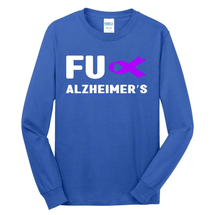 Fuck Alzheimer's Gift Fuck Detia Alzheimer's Awareness Gift Tall Long Sleeve T-Shirt