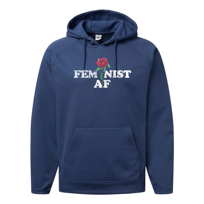 Feminist Af Gift Performance Fleece Hoodie