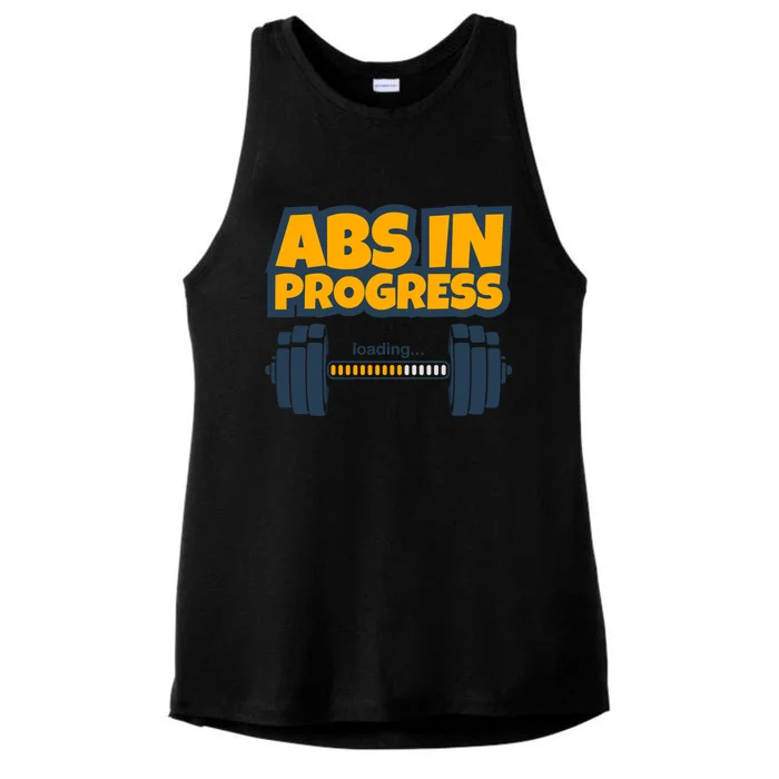 Funny Abs Gym Workout Weight Bars Loading Six Pack Abs Body Gift Ladies Tri-Blend Wicking Tank