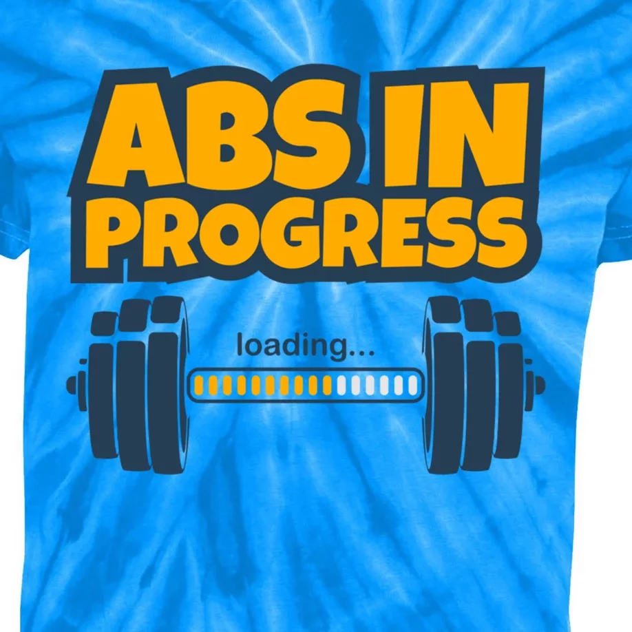 Funny Abs Gym Workout Weight Bars Loading Six Pack Abs Body Gift Kids Tie-Dye T-Shirt