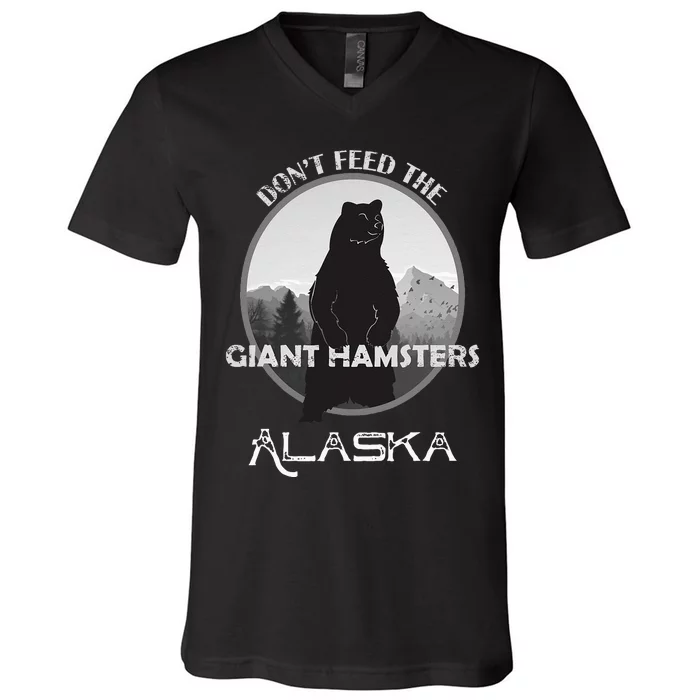 Funny Alaska Grizzly Bear Gift Kodiak Grizzlies Souvenir V-Neck T-Shirt