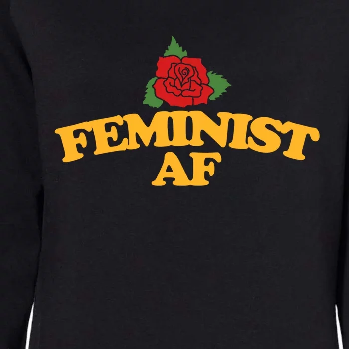 Feminist Af Gift Feminism Red Rose Design Feminist Art Womens California Wash Sweatshirt