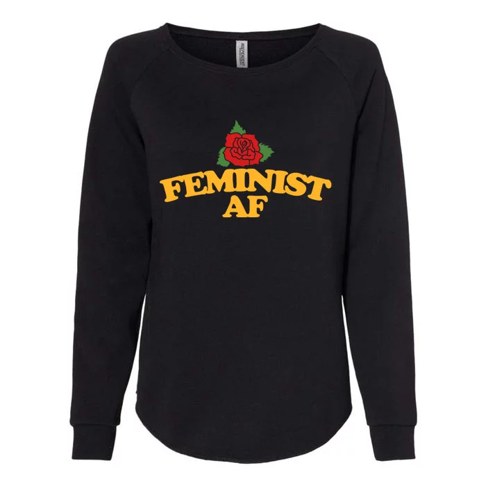 Feminist Af Gift Feminism Red Rose Design Feminist Art Womens California Wash Sweatshirt