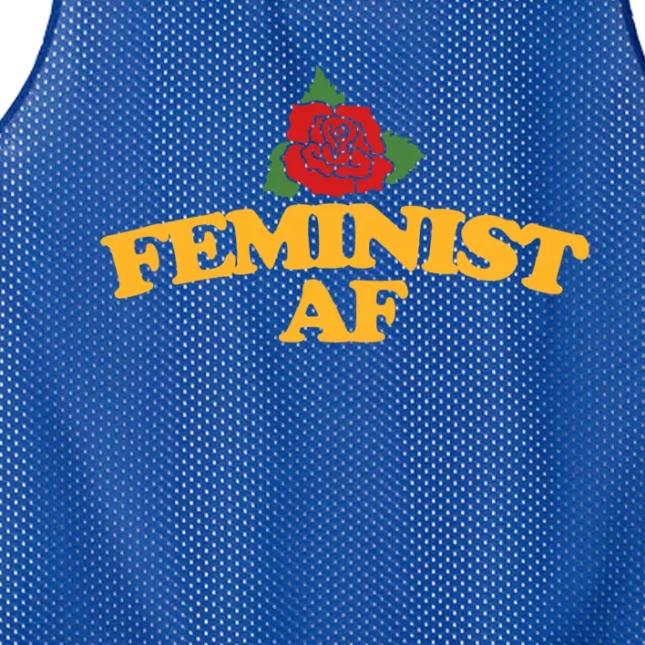 Feminist Af Gift Feminism Red Rose Design Feminist Art Mesh Reversible Basketball Jersey Tank