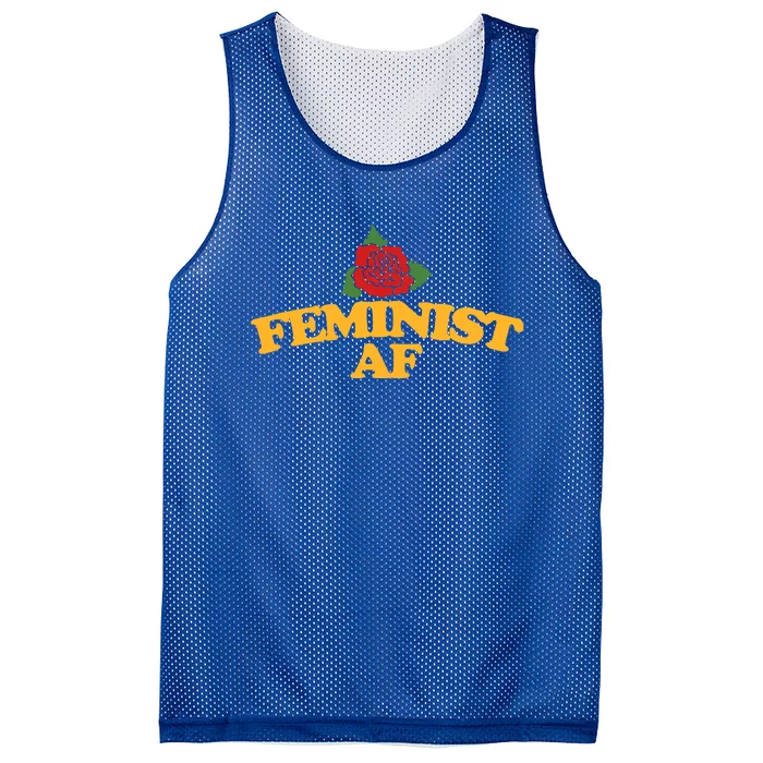 Feminist Af Gift Feminism Red Rose Design Feminist Art Mesh Reversible Basketball Jersey Tank