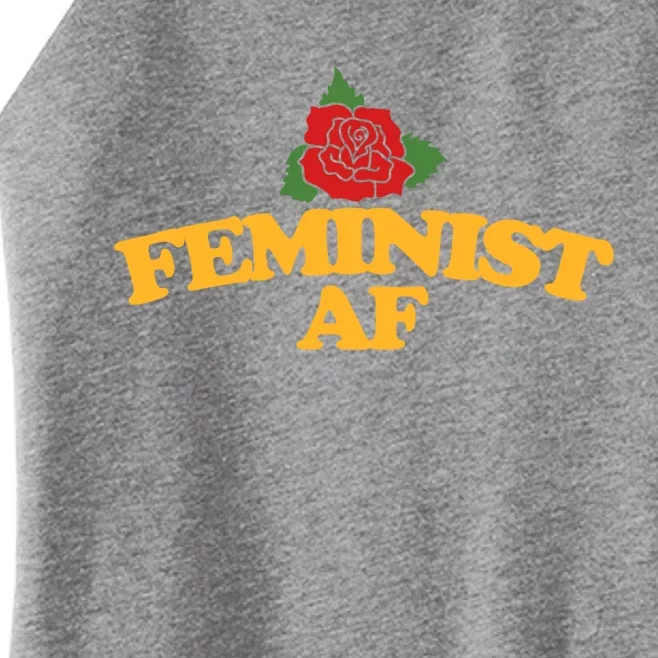 Feminist Af Gift Feminism Red Rose Design Feminist Art Women’s Perfect Tri Rocker Tank