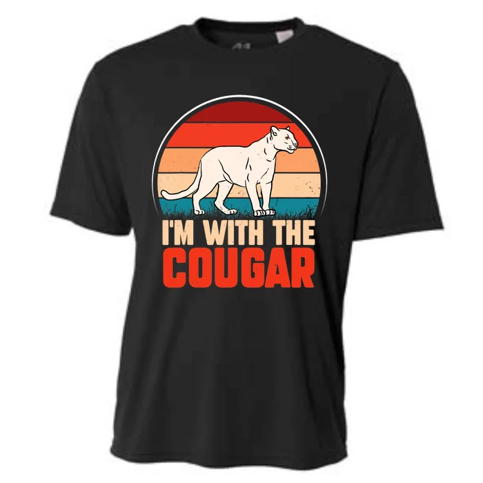 Funny animal graphic I'm with the cougar Cooling Performance Crew T-Shirt