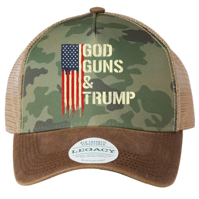 Flag American God Guns And Trump 2nd Amendment Legacy Tie Dye Trucker Hat