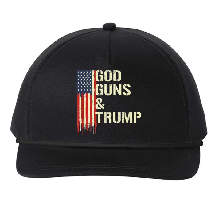 Flag American God Guns And Trump 2nd Amendment Snapback Five-Panel Rope Hat