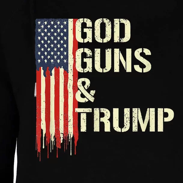 Flag American God Guns And Trump 2nd Amendment Womens Funnel Neck Pullover Hood