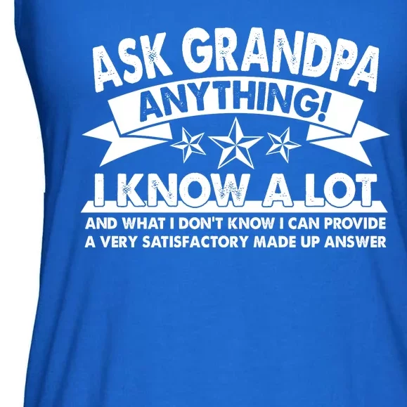 Funny Ask Grandpa Anything I Know A Lot Ladies Essential Flowy Tank