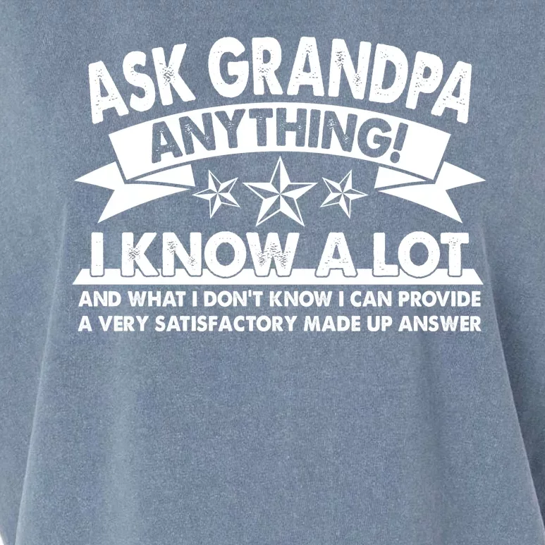 Funny Ask Grandpa Anything I Know A Lot Garment-Dyed Women's Muscle Tee