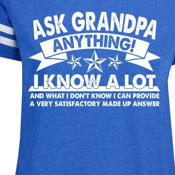 Funny Ask Grandpa Anything I Know A Lot Enza Ladies Jersey Football T-Shirt