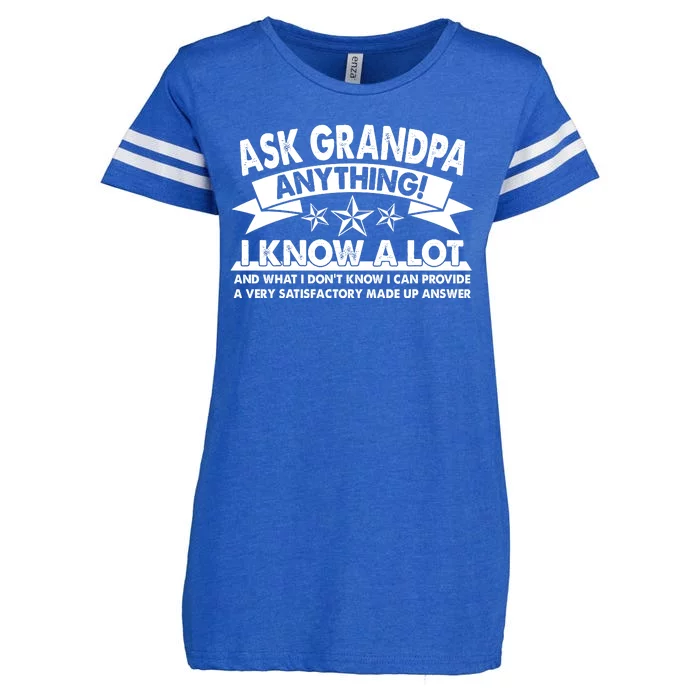 Funny Ask Grandpa Anything I Know A Lot Enza Ladies Jersey Football T-Shirt