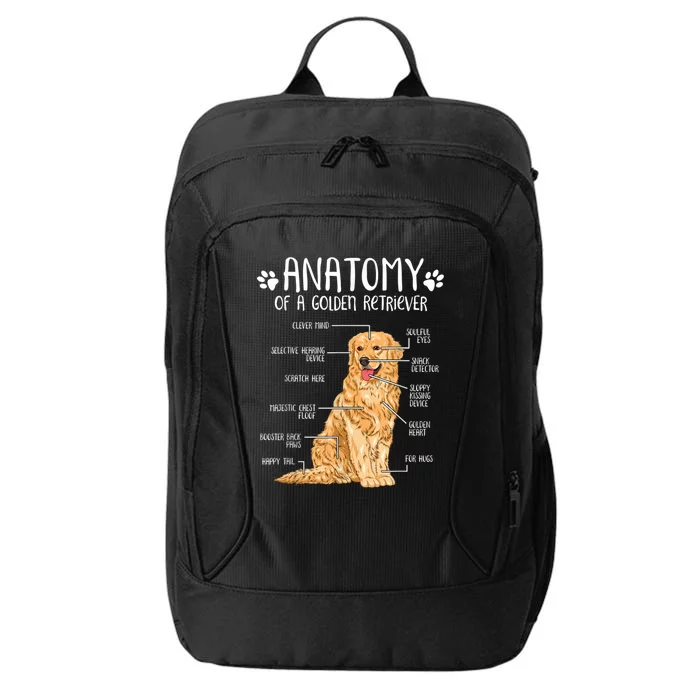 Funny Anatomy Golden Retriever Dog Lover City Backpack