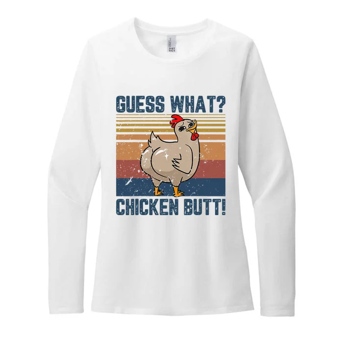 Funny Animal Guess What Chicken Butt Cute Chickens Buffs Womens CVC Long Sleeve Shirt