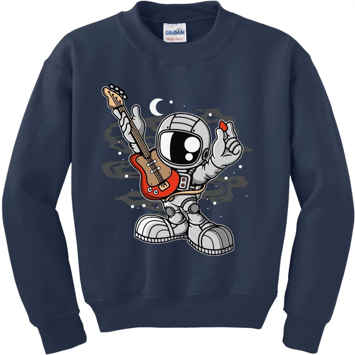 Funny Astronaut Guitar Kids Sweatshirt