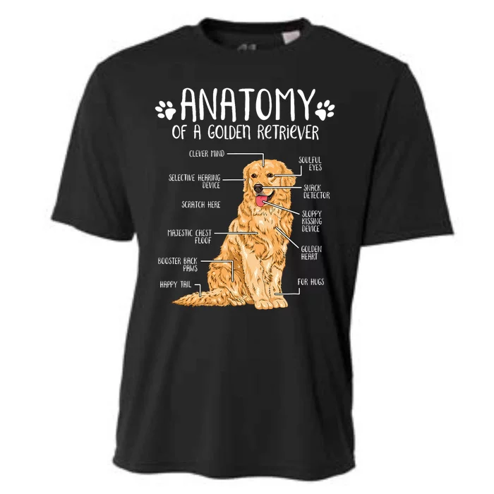 Funny Anatomy Golden Retriever Dog Lover Cooling Performance Crew T-Shirt