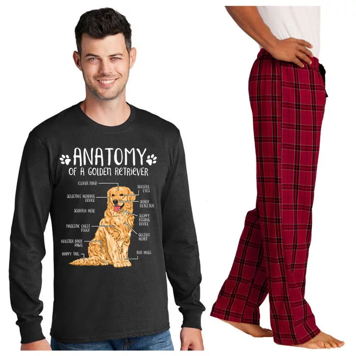 Funny Anatomy Golden Retriever Dog Lover Long Sleeve Pajama Set