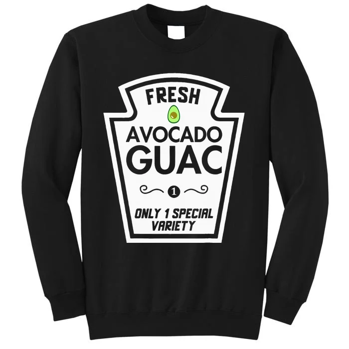 Funny Avocado Guac Group Condiments Halloween Diy Costume Tall Sweatshirt