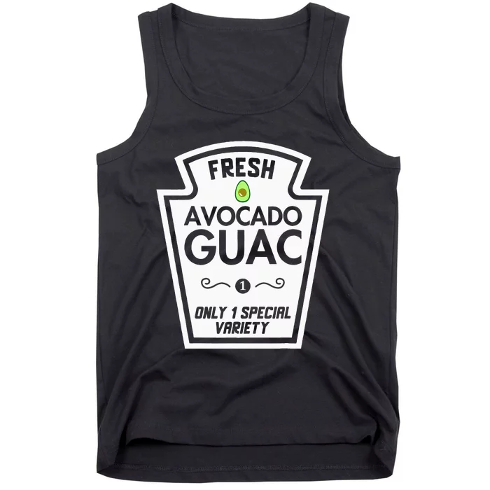 Funny Avocado Guac Group Condiments Halloween Diy Costume Tank Top