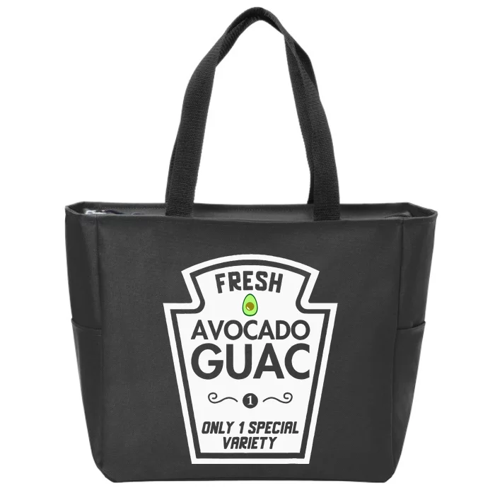 Funny Avocado Guac Group Condiments Halloween Diy Costume Zip Tote Bag