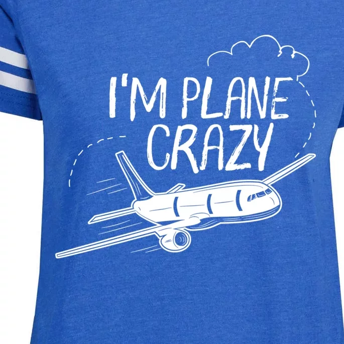 Funny Airplane Gift For Plane Lovers Plane Crazy Gift Enza Ladies Jersey Football T-Shirt