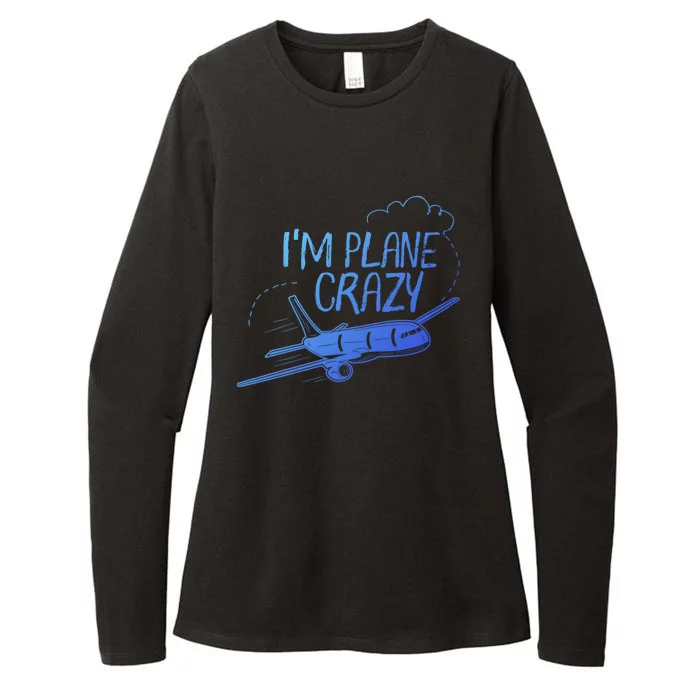 Funny Airplane Gift For Plane Lovers Plane Crazy Cute Gift Womens CVC Long Sleeve Shirt