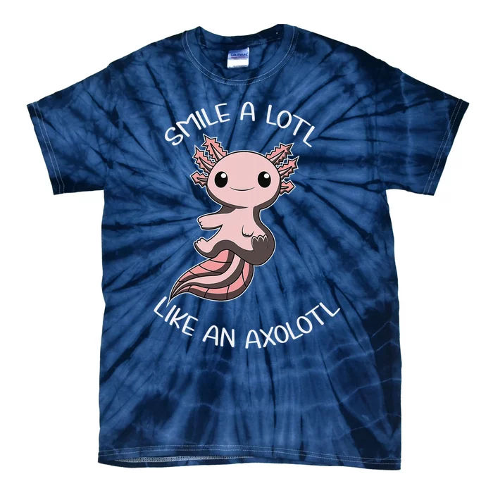 Funny Axolotl Gift I Smile a Lot Reptile Tie-Dye T-Shirt