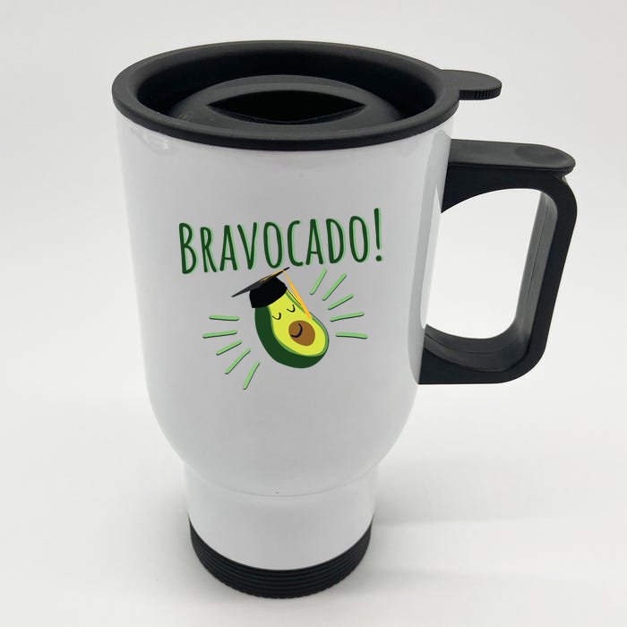 Funny Avocado Graduation Gift Bravocado Bravo Cado Cute Front & Back Stainless Steel Travel Mug