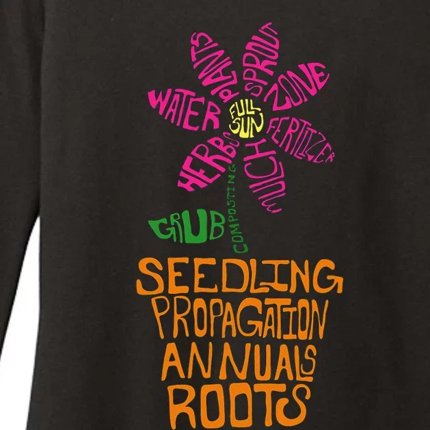 Flower and Garden Pot Words Design For Gardeners Garden Womens CVC Long Sleeve Shirt