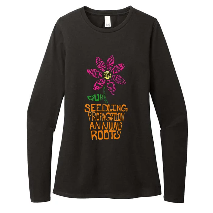 Flower and Garden Pot Words Design For Gardeners Garden Womens CVC Long Sleeve Shirt