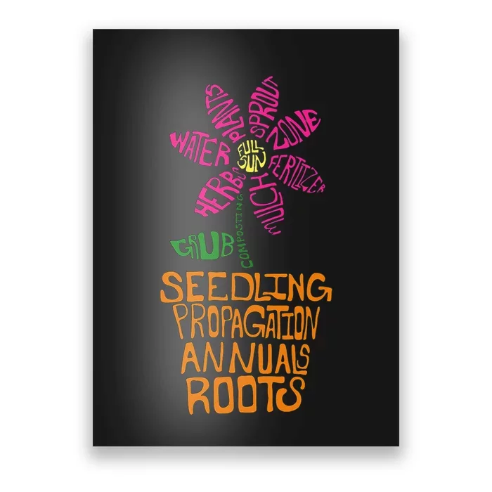 Flower and Garden Pot Words Design For Gardeners Garden Poster