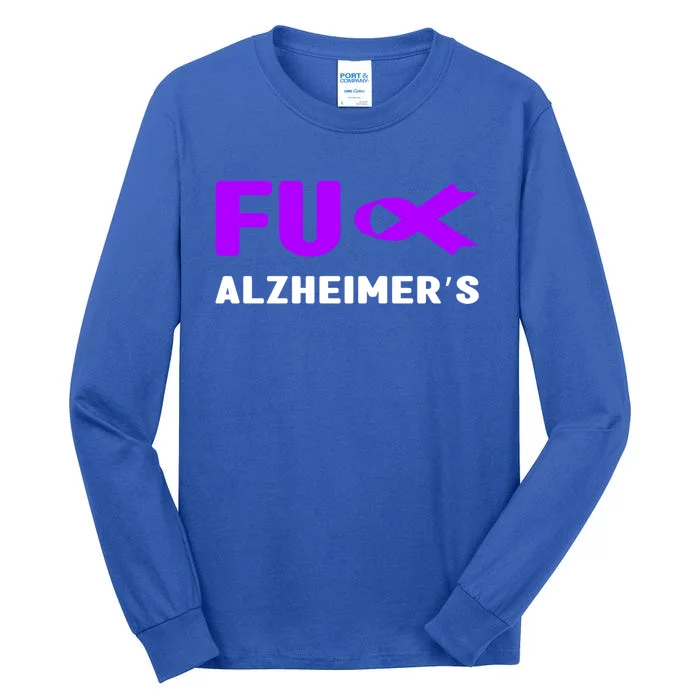 Fuck Alzheimer's Gift Fuck Detia Alzheimer's Awareness Gift Tall Long Sleeve T-Shirt