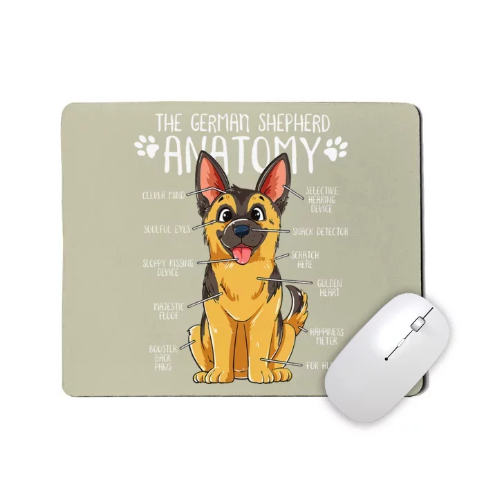 Funny Anatomy German Shepherd Dog Owner Mousepad